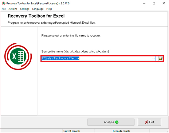 كيفية استرداد ملف Excel التالف